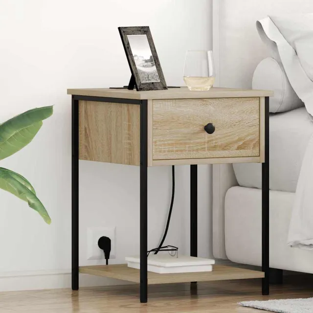 vidaXL Nachtkastje 2 st Sonoma Eiken 42 x 41 x 56 cm Bewerkt hout Bruin