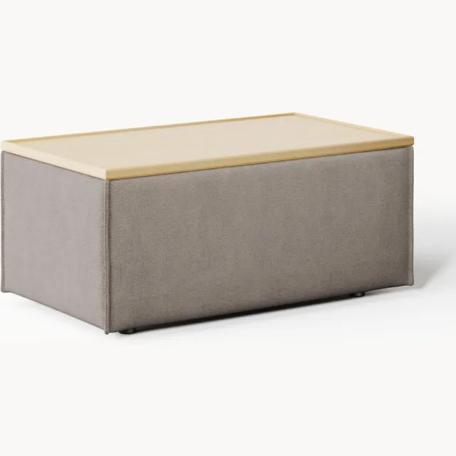 Westwing Collection Voetenbank Lennon met opbergruimte Taupe