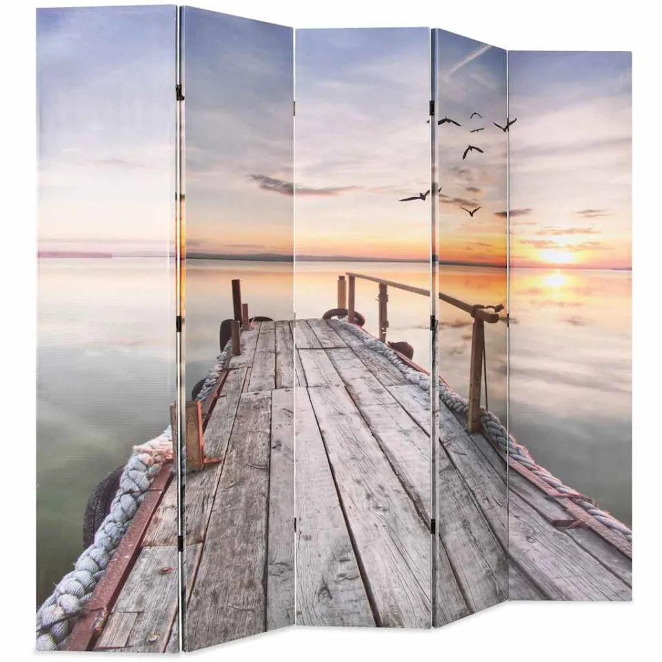 vidaXL Kamerscherm inklapbaar meer 200x170 cm meerkleurig, foto 2