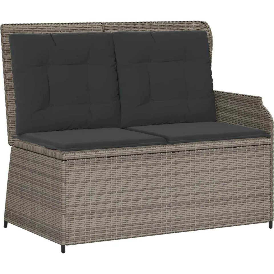 vidaXL Tuinbank 2-zits Grijs poly rattan