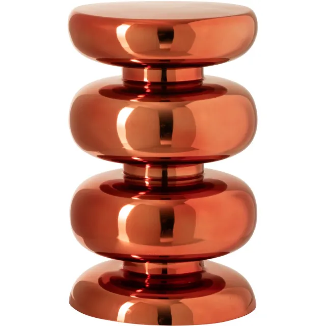 J-Line Ronde glanzende kruk - metaal - neonoranje