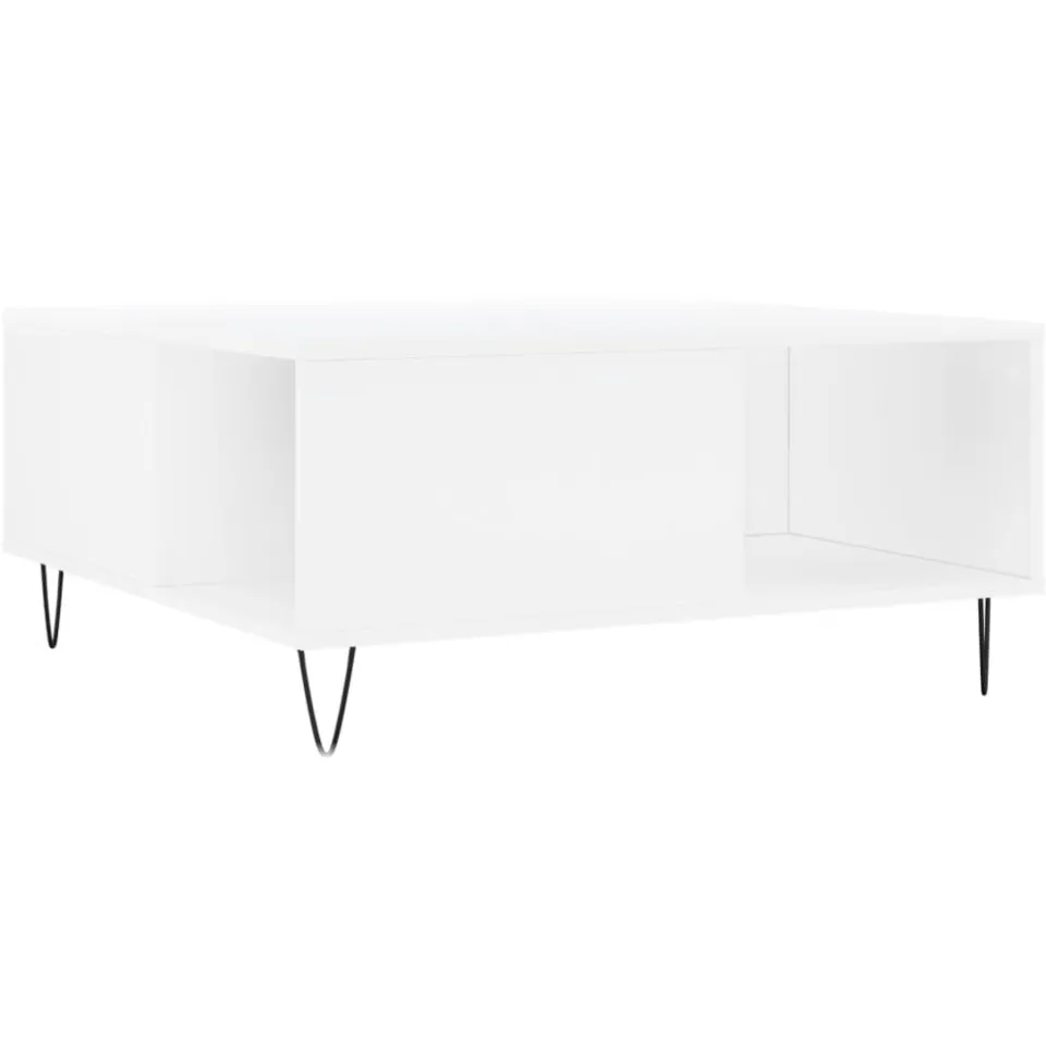 vidaXL Salontafel 80x80x36,5 cm bewerkt hout wit, foto 3