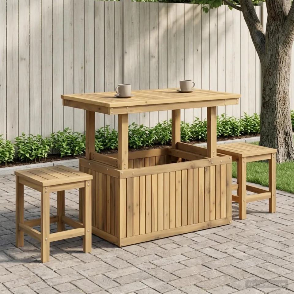 vidaXL Tuinfoto Tafel Massief Acaciahout Hoogte Verstelbaar LAREN bruin, foto 3