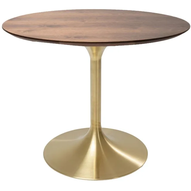 Kare Eettafel Invitation Set Walnut Brass Bruin
