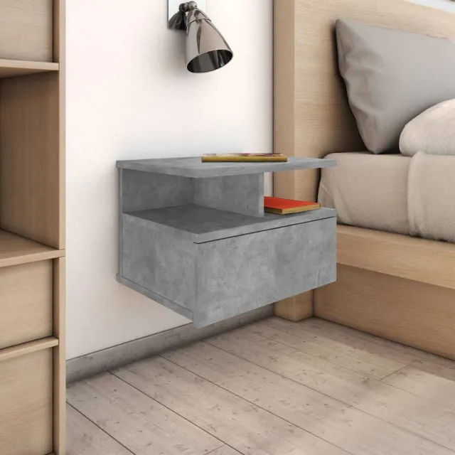 vidaXL Nachtkastjes 2 st 40x31x27 cm bewerkt hout betongrijs grijs, foto 2