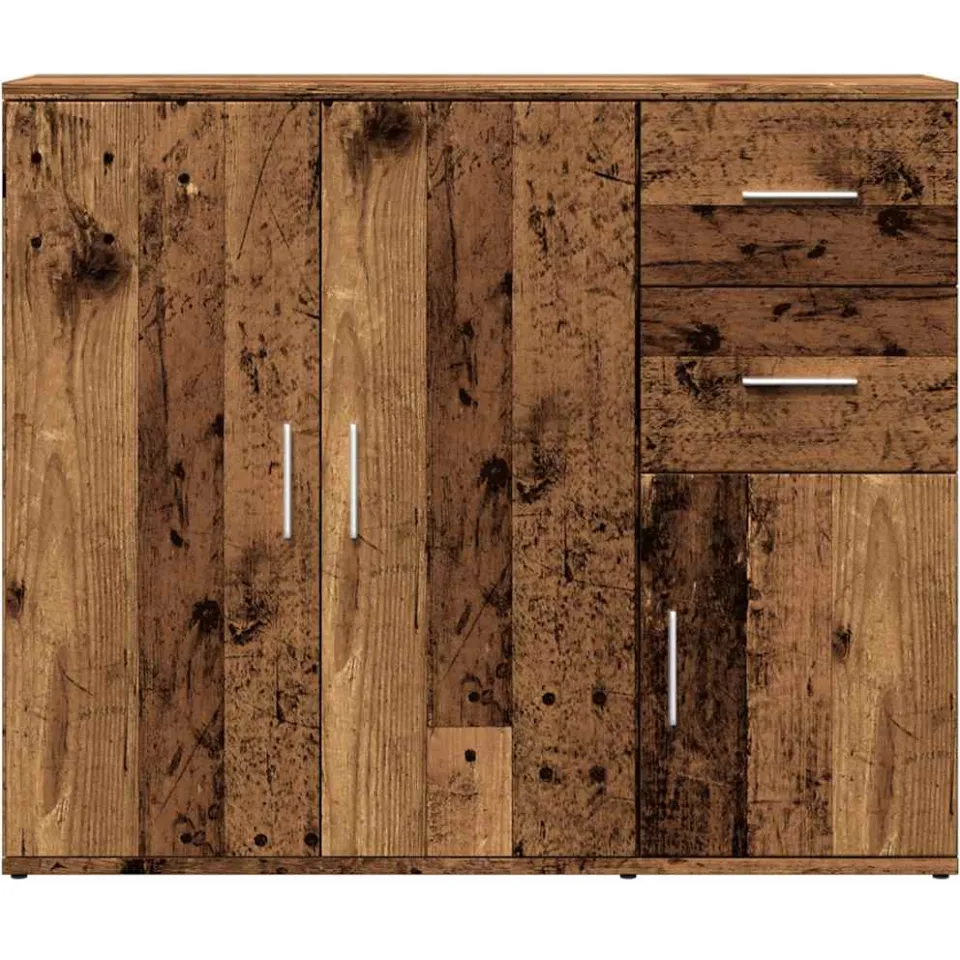 vidaXL Dressoir 91x29,5x75 cm bewerkt hout oud houtkleurig bruin, foto 4