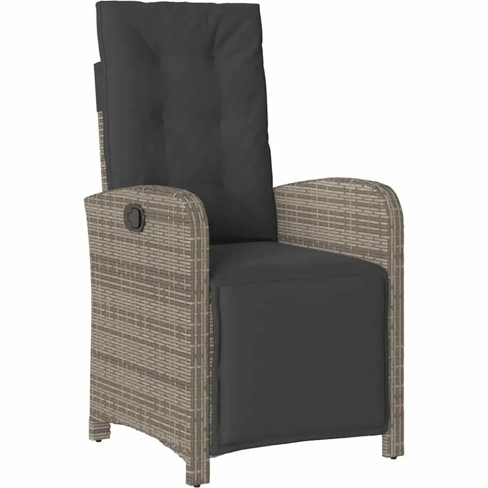 vidaXL 5-delige Tuinset met kussens poly rattan grijs, foto 3