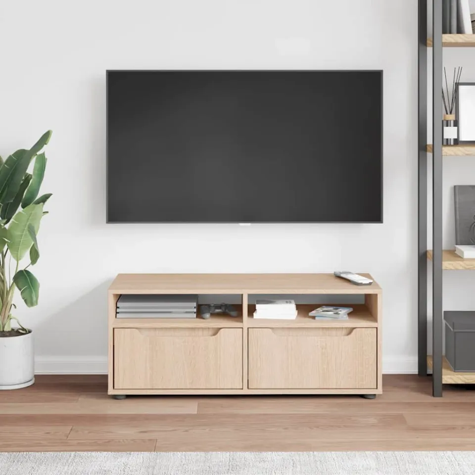 vidaXL Tv-meubel VISNES 100x40x38 cm bewerkt hout sonoma eikenkleurig, foto 2