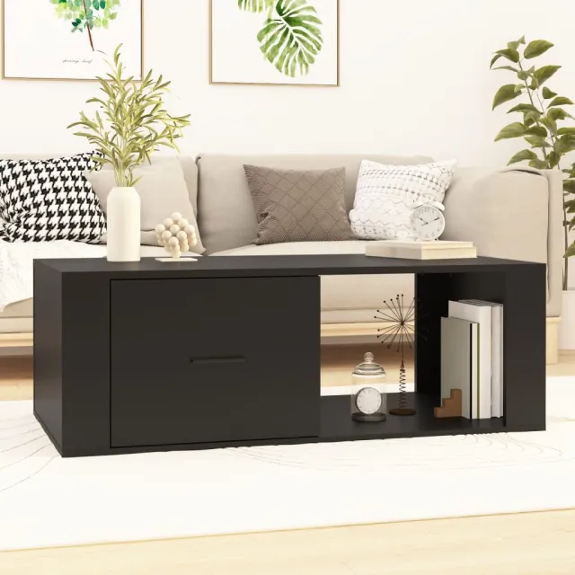 vidaXL Salontafel 100x50,5x35 cm bewerkt hout zwart, foto 2