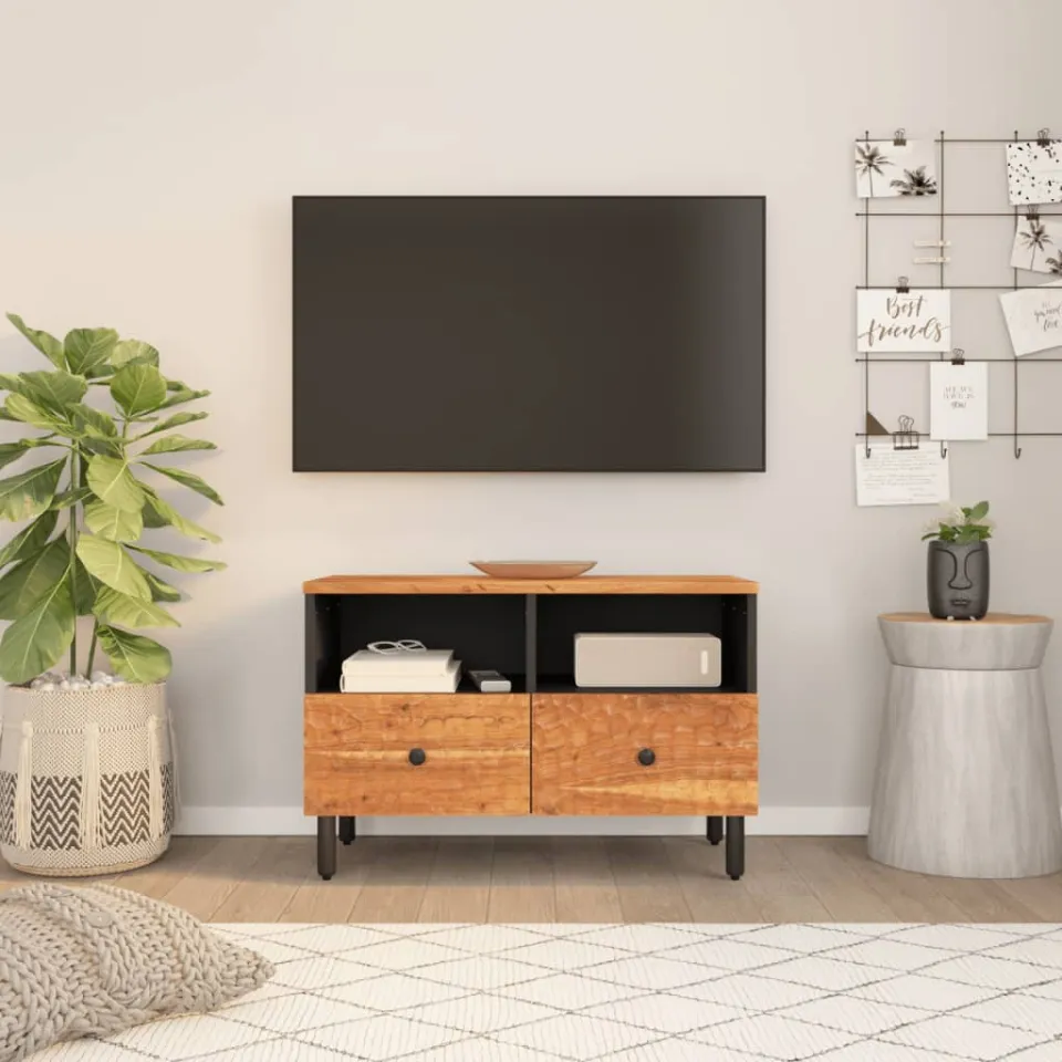 vidaXL Tv-meubel 70x33x46 cm massief acaciahout bruin, foto 3