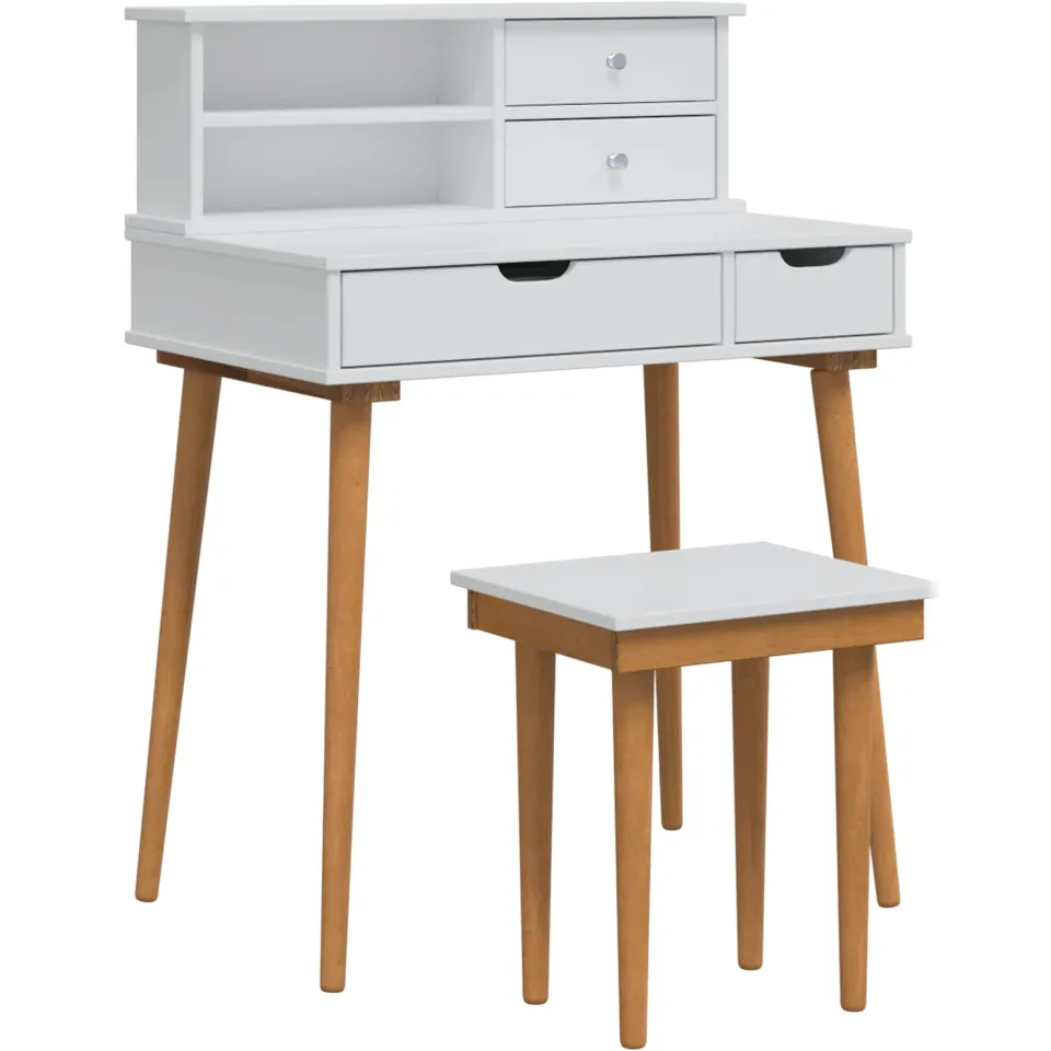 vidaXL Toilettafel Set FAUSKE 3 st Wit 76 x 50 x 103,5 cm, foto 3