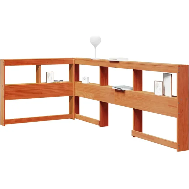 vidaXL Boekenkast Hoofdeinde L-vormig 80 cm grenenhout wasbruin