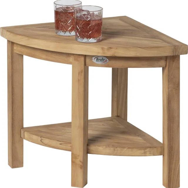 Brulo Teak bijzettafel _tuin_ tuintafel - tafel - buiten - Brulo 50*50-hoektafel bruin