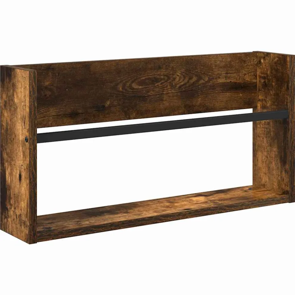 vidaXL Tijdschrift Rek Gerookt eiken 60 x 12 x 30 cm Bewerkt hout, foto 3