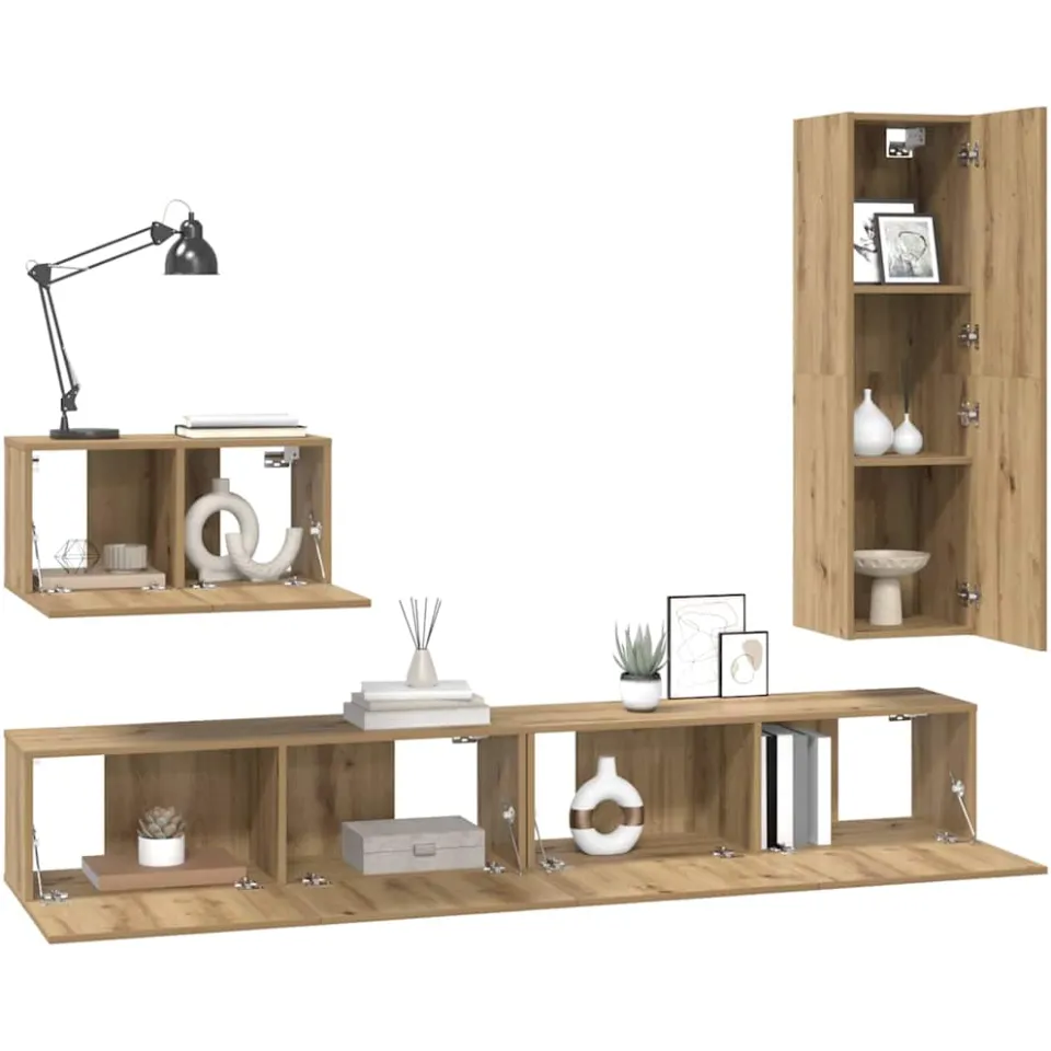 vidaXL Tv-meubelset 4 st 30,5 x 30 x 110 cm Artisan Eiken, foto 3
