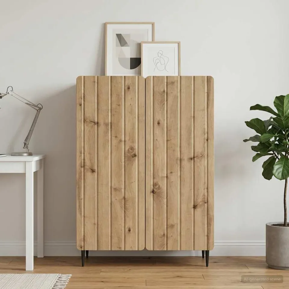vidaXL Dressoir Artisanaal eiken 66 x 34,5 x 92 cm Bewerkt hout, foto 3