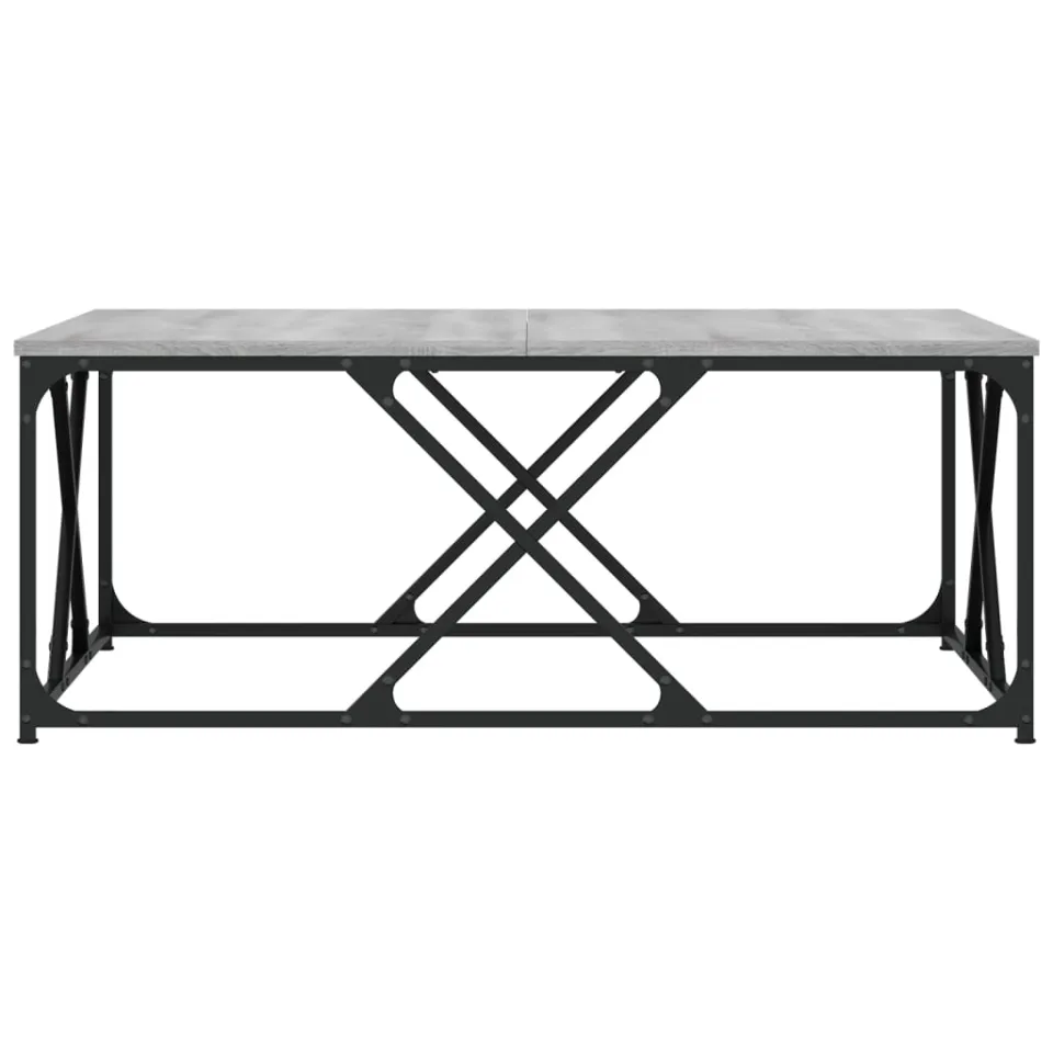 vidaXL Salontafel 100x100x40 cm bewerkt hout grijs sonoma eikenkleurig