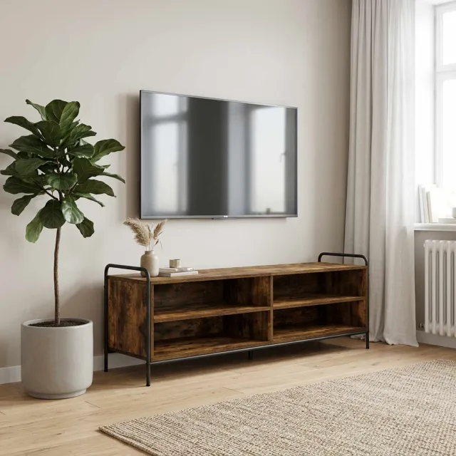 vidaXL Tv-meubel 140 x 39,5 x 50 cm Gerookt eiken Bewerkt hout Bruin