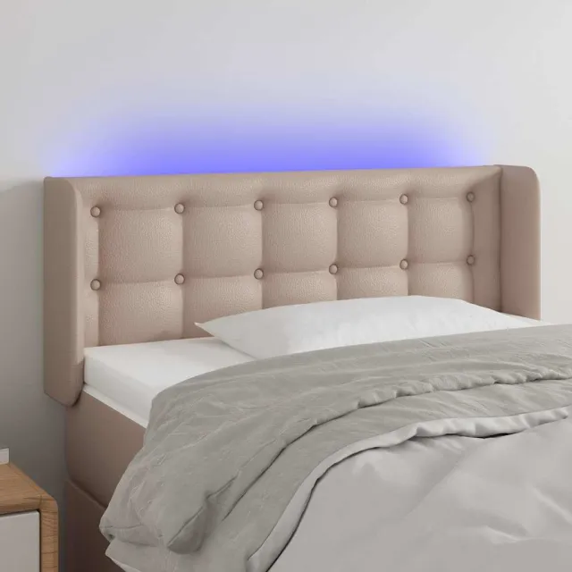 vidaXL Hoofdbord LED 103x16x78/88 cm kunstleer cappuccinokleurig Bruin