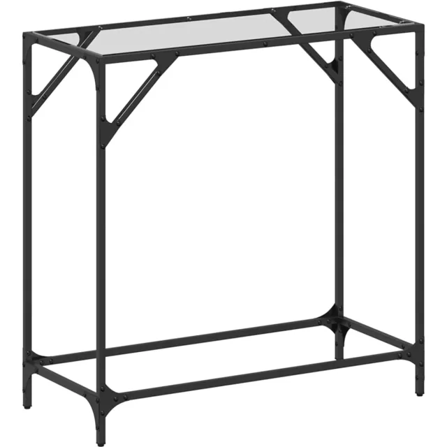 vidaXL Wandtafel - met - transparant - glazen - blad - 80x35x81 - cm - staal transparant glas