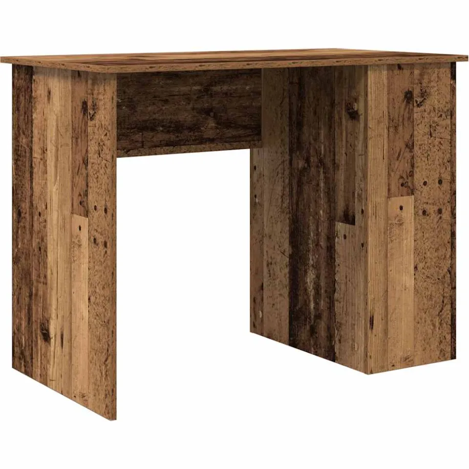 vidaXL Bureau 100x55x75 cm bewerkt hout oud houtkleurig Bruin