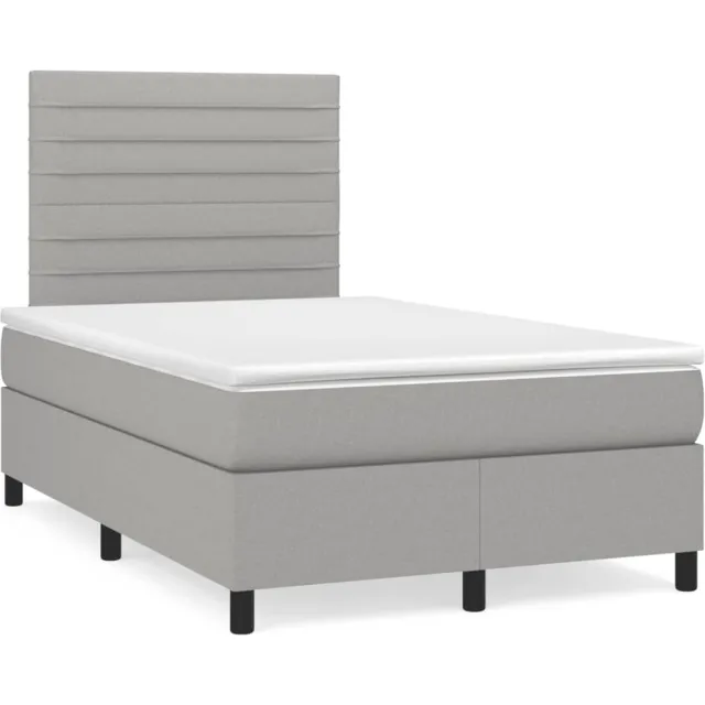 vidaXL Boxspring met matras stof lichtgrijs 120x190 cm grijs