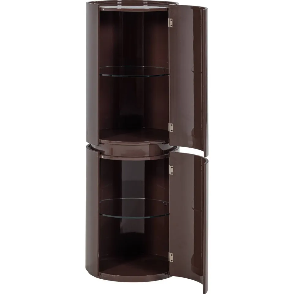 WOOOD Sera Ronde Kast 135xØ45 cm - Hout - Hoogglans Donkerbruin dark brown