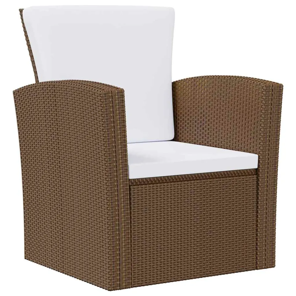 vidaXL 16-delige Loungeset met kussens poly rattan bruin