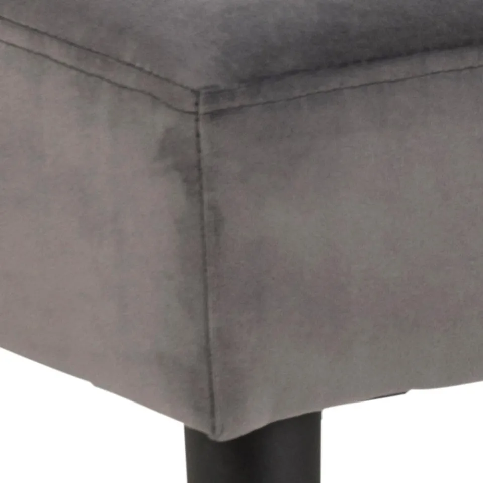 Lisomme Danique velvet bankje donkergrijs - 95 x 38 cm grijs, foto 4