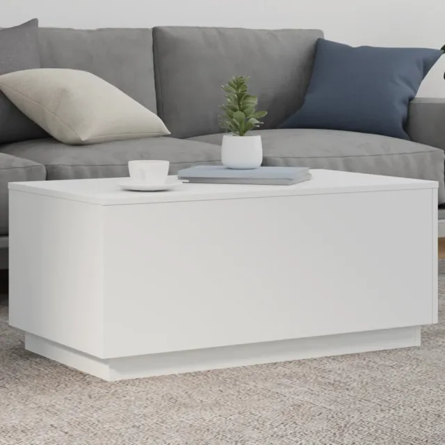 vidaXL Salontafel met LED-verlichting 90x50x40 cm wit, foto 2