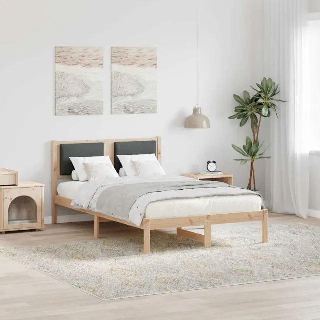 vidaXL Bedframe Donkergrijs 120 x 200 cm Massief grenenhout