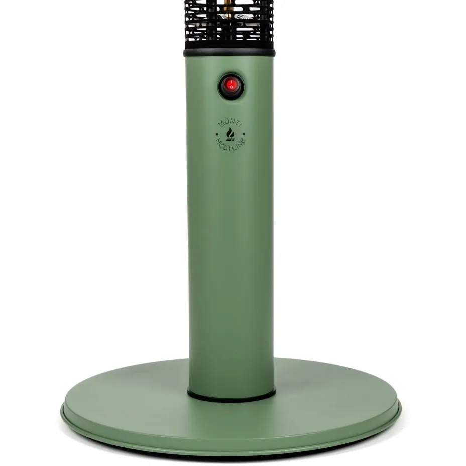Monti HeatLine Vibe bartafel met terrasverwarmer 1500W ø60cm (h: 110cm) groen, foto 2