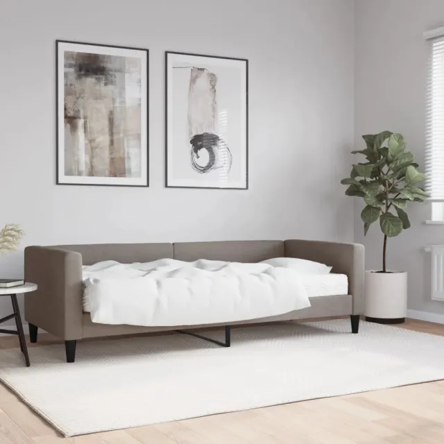 vidaXL Slaapbank met matras 80x200 cm stof taupe
