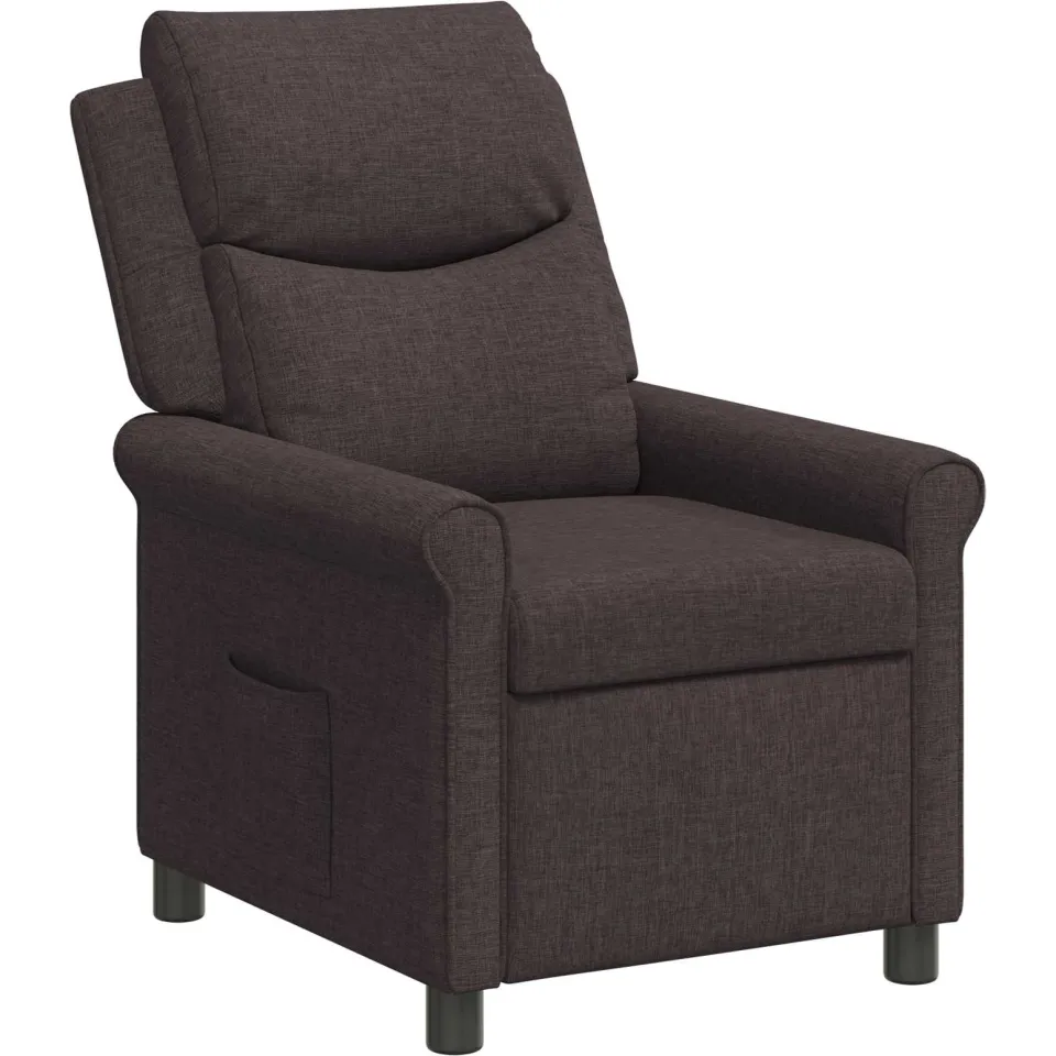 vidaXL Ligstoel Donkerbruin 69 x 93 x 102 cm Stof