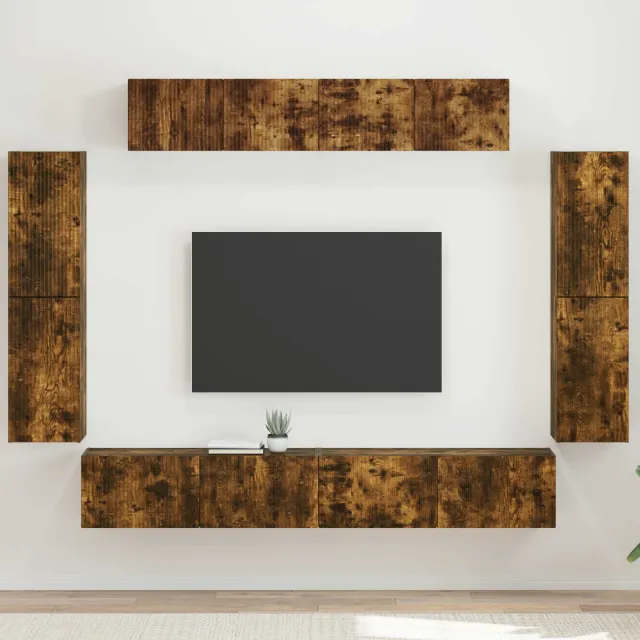 vidaXL TV-kast 8 st 98 x 31 x 29,5 cm Gerookt eiken Bruin