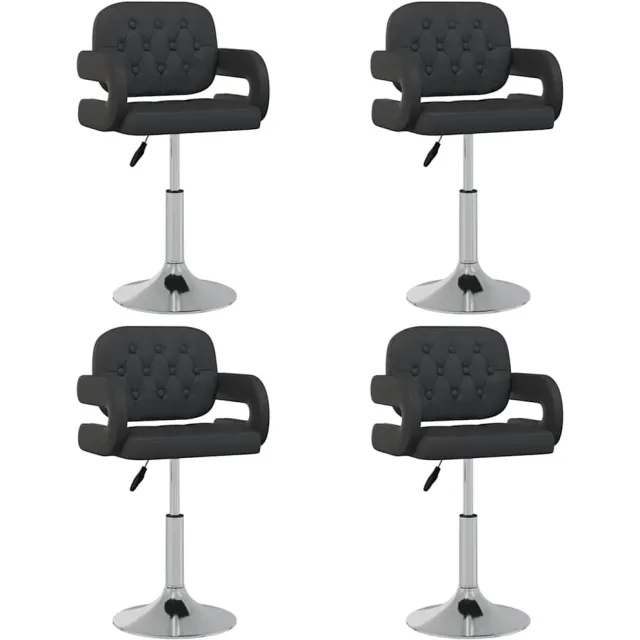 vidaXL Eetkamerstoelen draaibaar 4 st kunstleer zwart