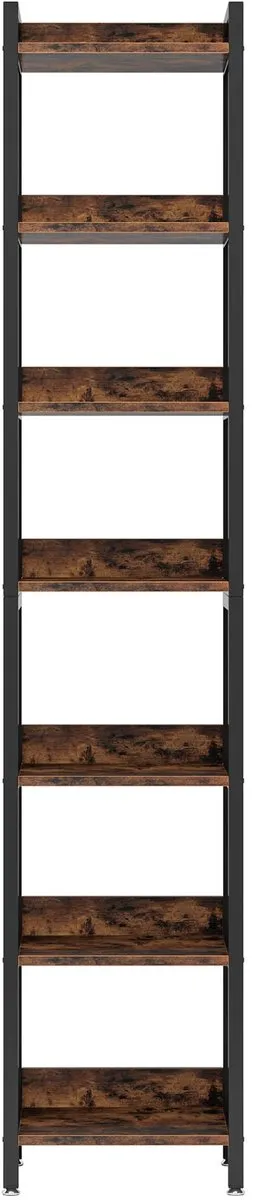 Mura Logistiek Mura Boekenkast - Opbergkast - 200cm Extra Hoog - Bruin en zwart Bruin/Zwart