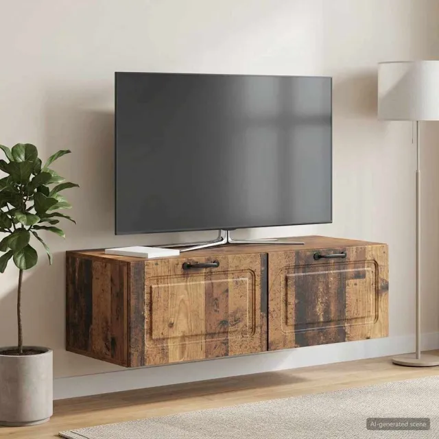 vidaXL Wandbeugel TV-kast Oud hout 98 x 41 x 30 cm Bewerkt hout bruin, foto 2
