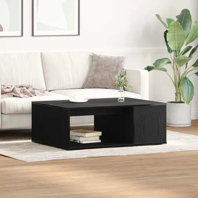 vidaXL Salontafel Zwart Eiken 90 x 67 x 33 cm Bewerkt hout, foto 2