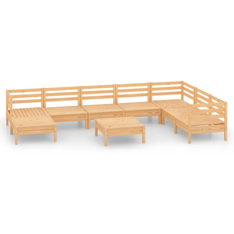 vidaXL 9-delige Loungeset massief grenenhout bruin, foto 3