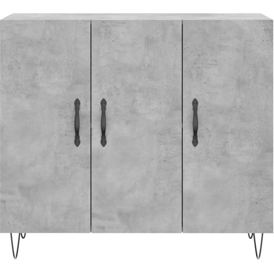 vidaXL Dressoir 90x34x80 cm bewerkt hout betongrijs grijs, foto 4