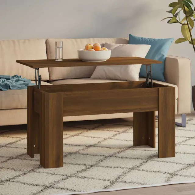 vidaXL Salontafel 101x49x52 cm bewerkt hout bruin eikenkleur, foto 2