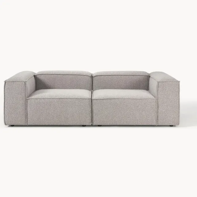 Westwing Collection Modulaire bank Lennon (3-zits) uit bouclé Taupe