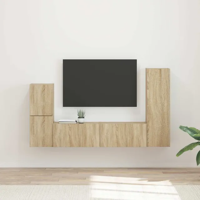vidaXL Tv-meubelset 4 st 30 x 31 x 100 cm Sonoma Eiken, foto 2