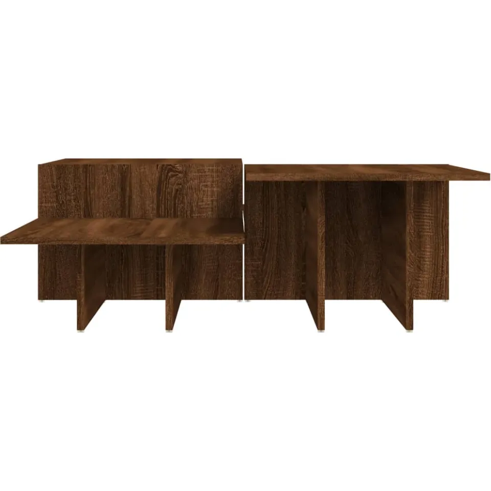 vidaXL Salontafels 2 st bewerkt hout bruin eikenkleur, foto 4