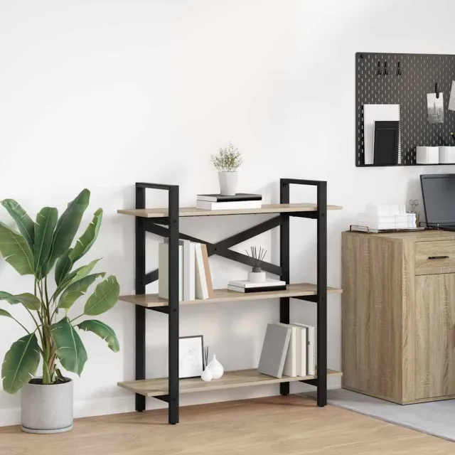vidaXL Boekenkast 3-laags 100 x 33,5 x 102 cm Bewerkt hout bruin, foto 2