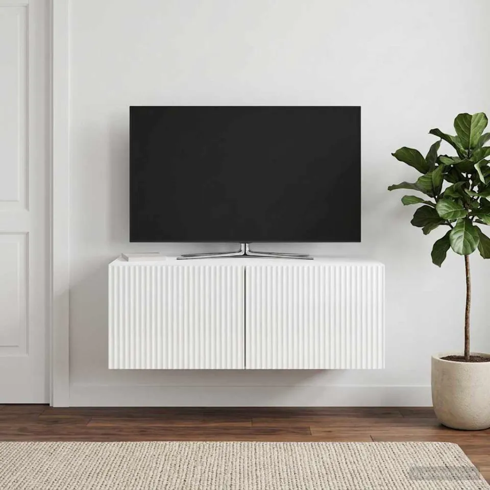 vidaXL Wandbeugel TV-kast 78,5 x 41 x 30 cm Hoogglans Wit Bewerkt hout, foto 4