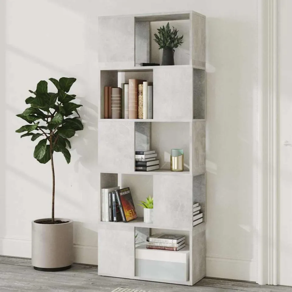 vidaXL Boekenkast/kamerscherm 60x24x155 cm betongrijs grijs, foto 3