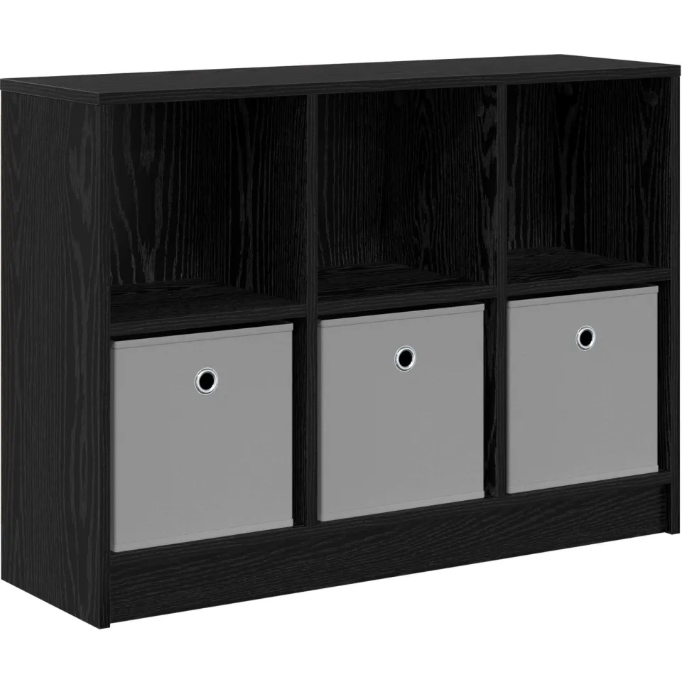 vidaXL Dressoir Zwart Eiken 88,5 x 27,5 x 63,5 cm