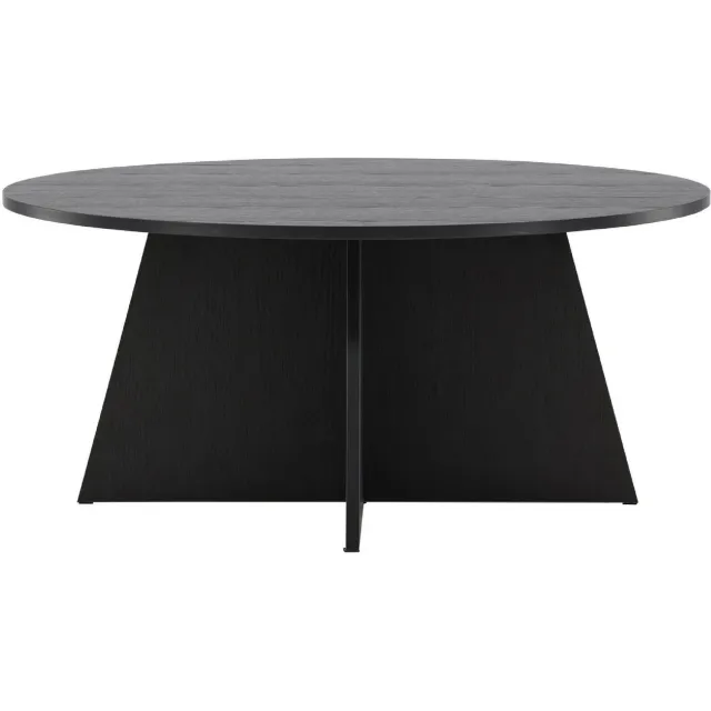 Nest of Nora Ronde salontafel Kuna - ⌀100 cm - Houtfineer - Zwart - Koffietafel